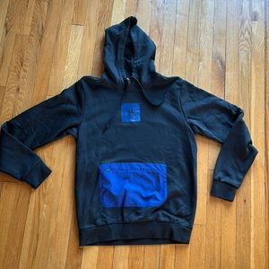 Adidas Men’s Black and Blue Hooded Sweatshirt Size Medium